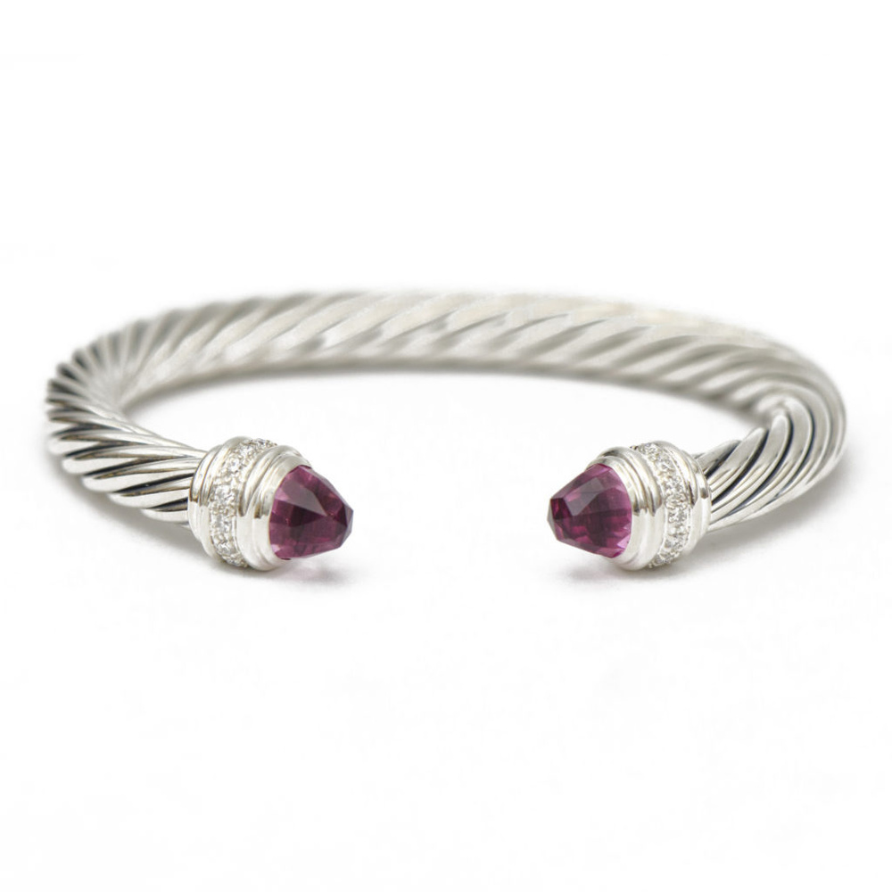 David Yurman Pink Tourmaline & Diamond Cuff - Picture 1 of 5